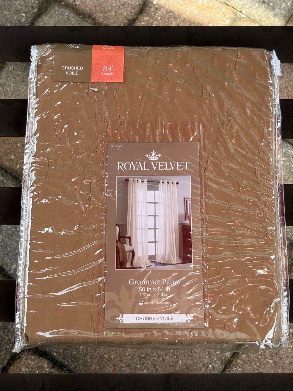 Crushed Voile Grommet Panel in Brown 50x84